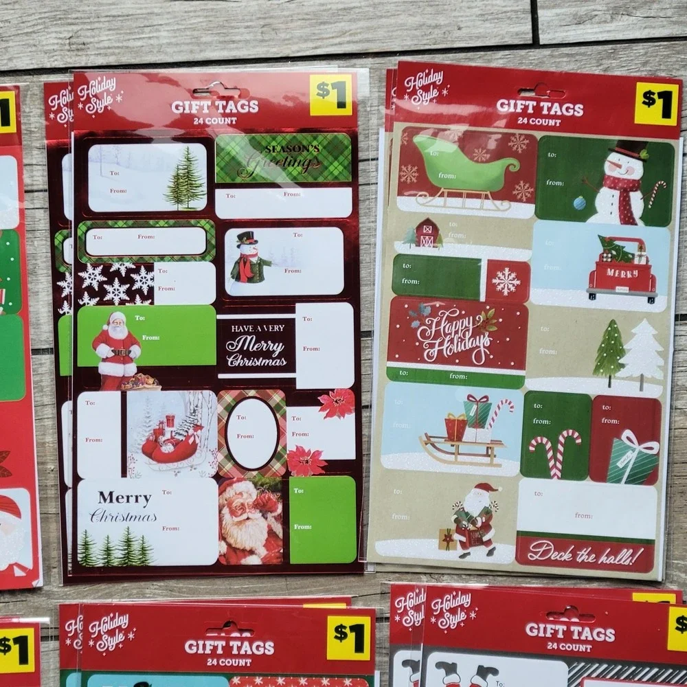 Lot Of 16 Packs Holiday Style Christmas Gift Tags 456 Total Stickers NEW